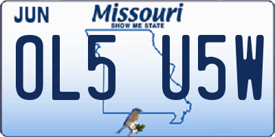 MO license plate OL5U5W