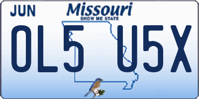 MO license plate OL5U5X