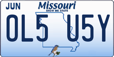 MO license plate OL5U5Y
