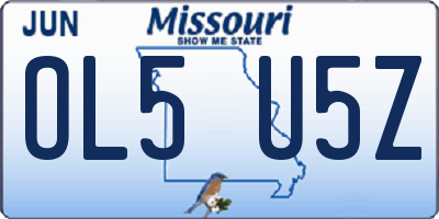 MO license plate OL5U5Z
