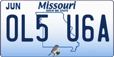 MO license plate OL5U6A