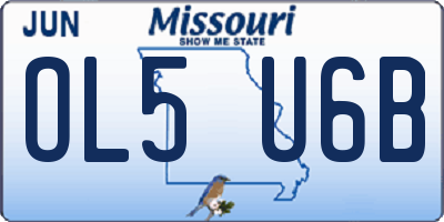 MO license plate OL5U6B