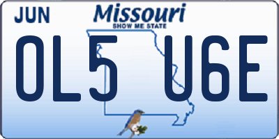MO license plate OL5U6E