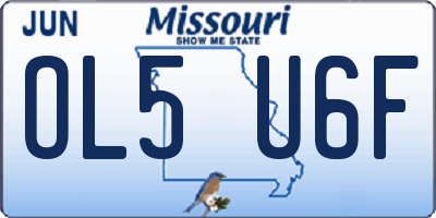 MO license plate OL5U6F