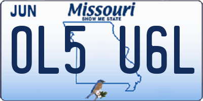 MO license plate OL5U6L