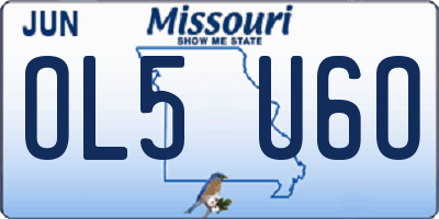 MO license plate OL5U6O