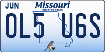 MO license plate OL5U6S