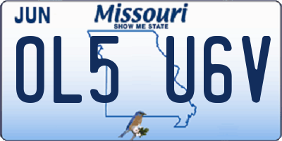 MO license plate OL5U6V