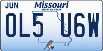 MO license plate OL5U6W