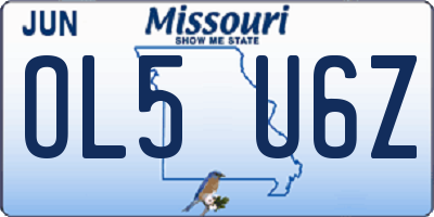 MO license plate OL5U6Z