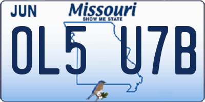 MO license plate OL5U7B