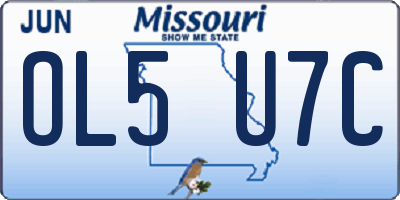 MO license plate OL5U7C