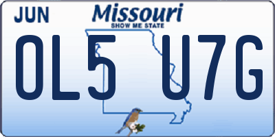MO license plate OL5U7G