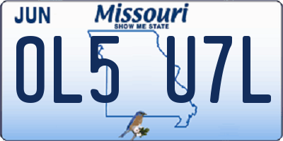MO license plate OL5U7L