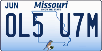 MO license plate OL5U7M