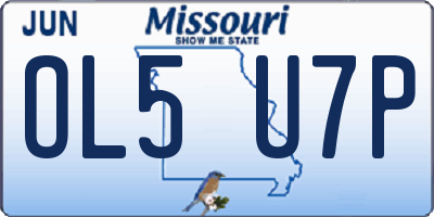 MO license plate OL5U7P