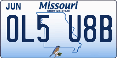 MO license plate OL5U8B