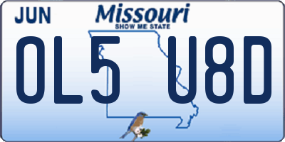 MO license plate OL5U8D