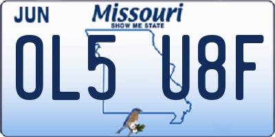 MO license plate OL5U8F