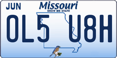 MO license plate OL5U8H