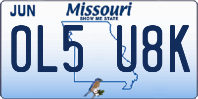 MO license plate OL5U8K