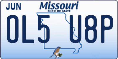 MO license plate OL5U8P