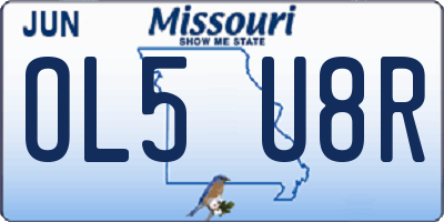 MO license plate OL5U8R