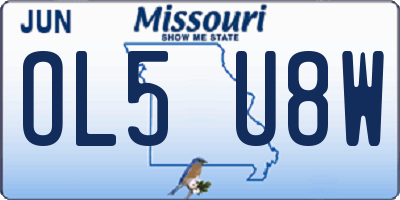 MO license plate OL5U8W