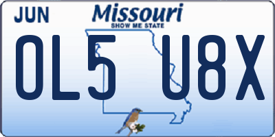MO license plate OL5U8X