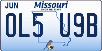 MO license plate OL5U9B