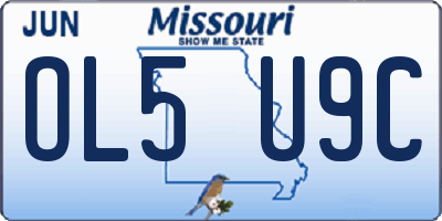 MO license plate OL5U9C