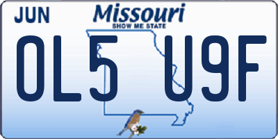 MO license plate OL5U9F