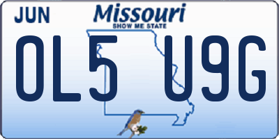 MO license plate OL5U9G