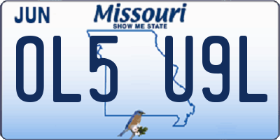 MO license plate OL5U9L