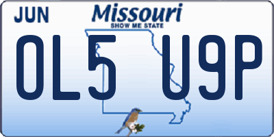 MO license plate OL5U9P