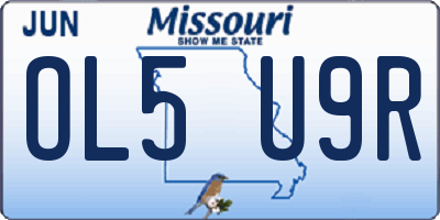 MO license plate OL5U9R