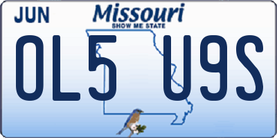 MO license plate OL5U9S