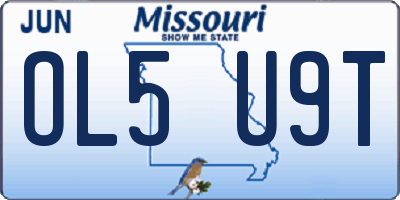 MO license plate OL5U9T