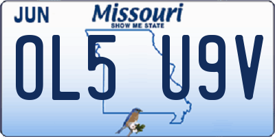 MO license plate OL5U9V