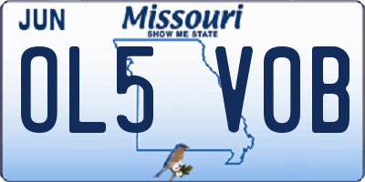 MO license plate OL5V0B