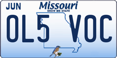 MO license plate OL5V0C