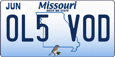 MO license plate OL5V0D