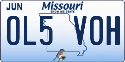 MO license plate OL5V0H