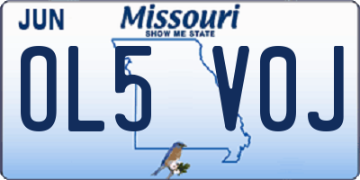 MO license plate OL5V0J