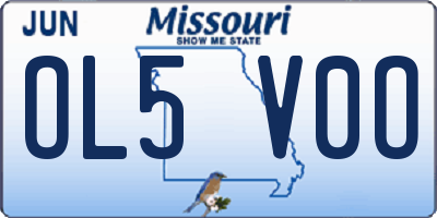 MO license plate OL5V0O