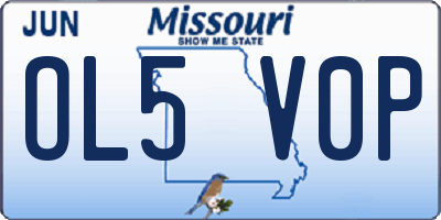 MO license plate OL5V0P
