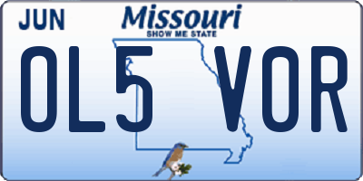 MO license plate OL5V0R