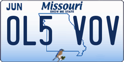 MO license plate OL5V0V