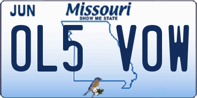 MO license plate OL5V0W