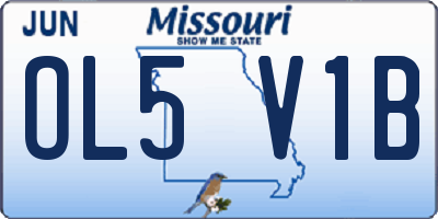 MO license plate OL5V1B